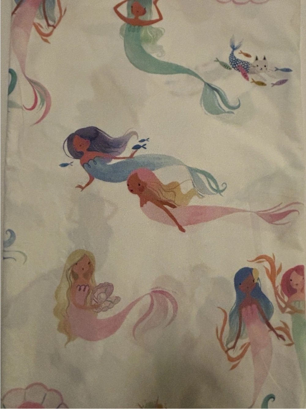 Pottery Barn Kids Mermaid Queen Size Flat Sheet